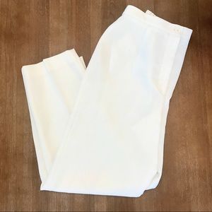 Vintage style White High-Waisted Tapered Pants